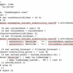 Home Assistant - YAML voor Goedkoopste Uren - zonneplan