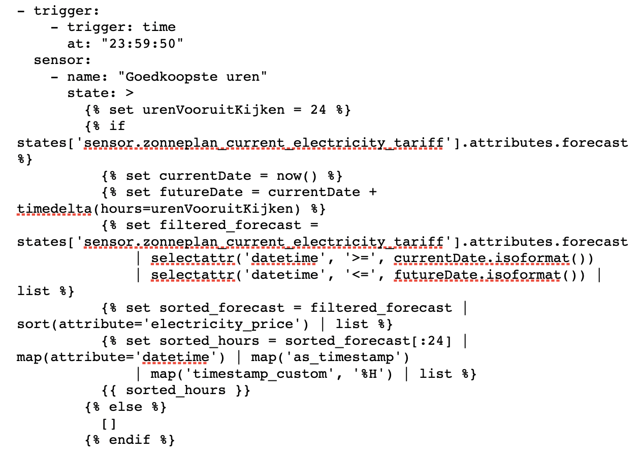 Home Assistant - YAML voor Goedkoopste Uren - zonneplan