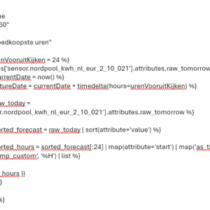 Home Assistant - YAML voor Goedkoopste Uren - Nordpool